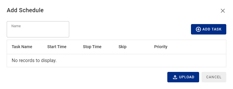 Schedule Config Menu