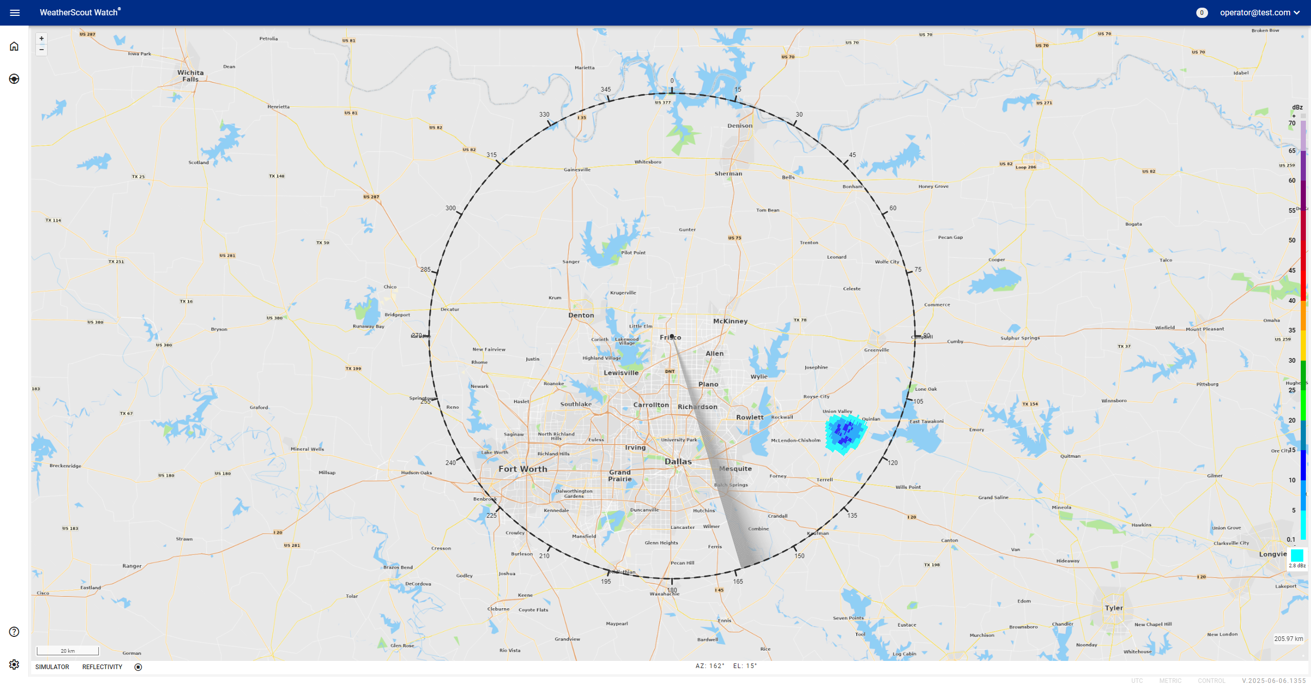Live Radar Sweep Arm