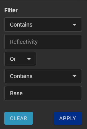 Filter Options